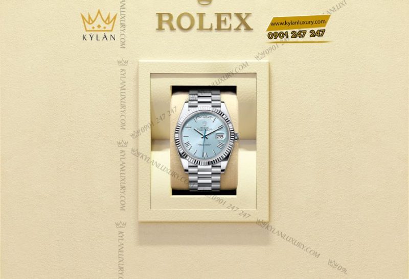 Rolex Day-Date m228236 40mm mặt số xanh băng giá