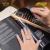 Nhẫn nữ kim cương vàng trắng nguyên khối Au750