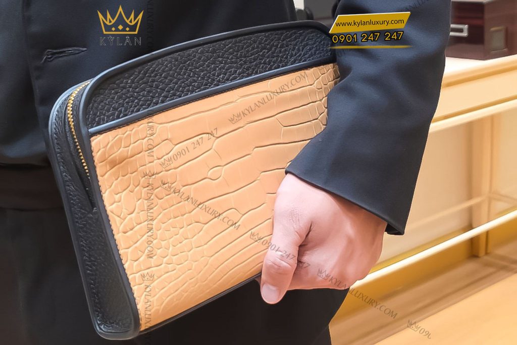 Kỳ Lân Luxury 10 4 Túi Clutch da Togo mix da cá Alligator