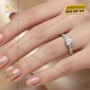 Nhẫn Ánh Nguyệt vàng trắng nguyên khối Au750 đính kim cương
