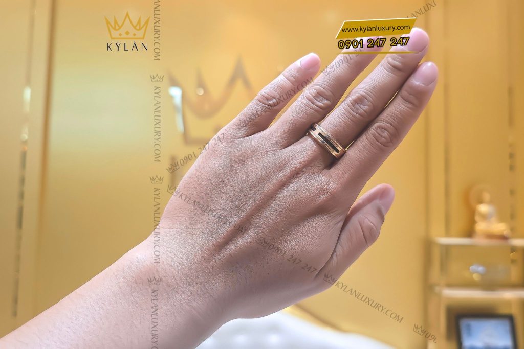 Kỳ Lân Luxury 10 7 Nhẫn nam Lông Voi vàng hồng nguyên khối Au750