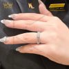 Nhẫn nữ vàng trắng nguyên khối Au750 đính viên chủ kim cương 4ly5