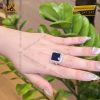 Nhẫn kim cương vàng trắng nguyên khối Au750 đính đá Sapphire xanh