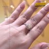 Nhẫn nữ vàng trắng nguyên khối Au750 đính viên chủ kim cương 7ly màu vàng