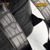 Balo da cá Alligator đen đính logo vương miện KY LAN
