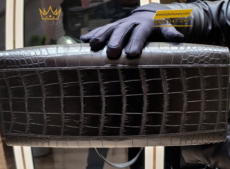 Túi xách nữ full da cá Alligator black