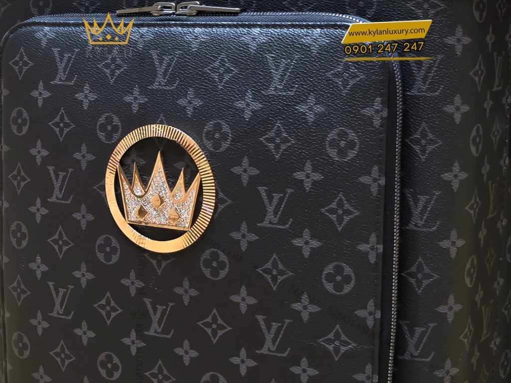 Kỳ Lân Luxury 12 8 Mặt logo vương miện KyLan vàng nguyên khối Au750 đính kim cương