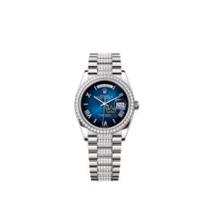 Rolex Day-Date 36 Oyster m128349RBR mặt số xanh dương ombré