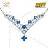 Dây chuyền kim cương vàng trắng nguyên khối Au750 đính đá Topaz