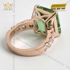 Nhẫn kim cương vàng hồng nguyên khối Au750 đính đá sapphire xanh