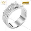 Nhẫn nam kim cương vàng trắng nguyên hối Au750