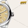 Rolex Oyster Perpetual m276200 size 28mm với mặt số màu be sơn mài nhiều lớp, đánh bóng phủ vecni, vạch giờ và vương miện Rolex dập nổi thủ công