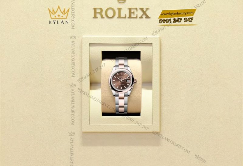 Rolex Lady-Datejust m279161 mặt số socola sang trọng 