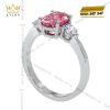 Nhẫn kim cương vàng trắng nguyên khối Au750 đính đá quý 