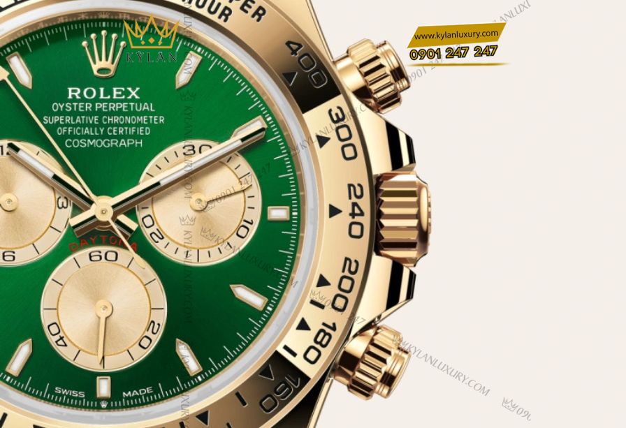 Kỳ Lân Luxury 3 10 Rolex Cosmograph Daytona Oyster m126508 mặt số xanh lá cây tươi