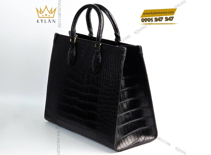 Túi xách nữ full da cá Alligator black