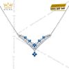 Dây chuyền kim cương vàng trắng nguyên khối Au750 đính đá Topaz