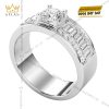 Nhẫn nam kim cương vàng trắng nguyên hối Au750