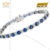 Lắc tay kim cương vàng trắng Au750 đính đá sapphire xanh 
