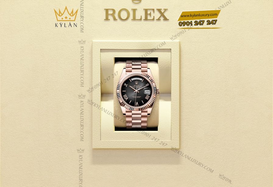 Rolex Day-Date 40 Oyster m228235 mặt số xám đen Ombré 3 Kỳ Lân Luxury 3 13 Rolex Day-Date 40 Oyster m228235 mặt số xám đen Ombré