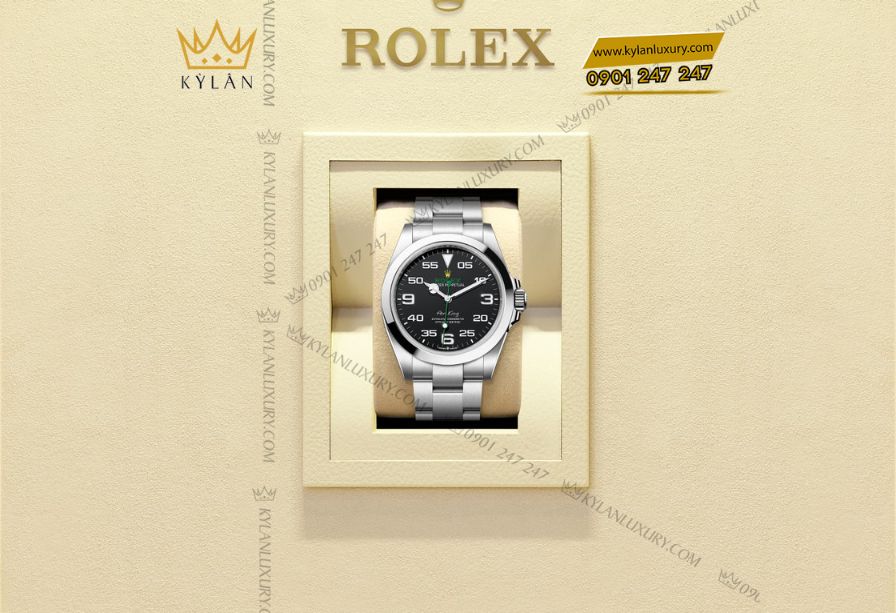 Rolex Air-King Oyster m126900 40 mm mặt số đen 3 Kỳ Lân Luxury 3 25 Rolex Air-King Oyster m126900 40 mm mặt số đen