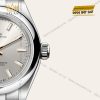Rolex Oyster Perpetual m276200 28mm mặt số bạc sunray finish, hiệu ứng tia mặt trời phản chiếu tinh tế, hoàn thiện PVD sang trọng.