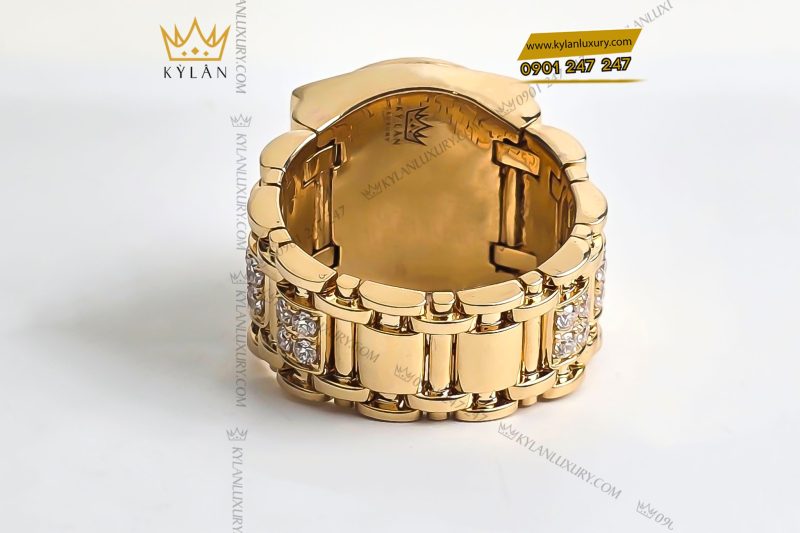Vỏ nhẫn Rolex vàng vàng nguyên khối Au750 đính kim cương