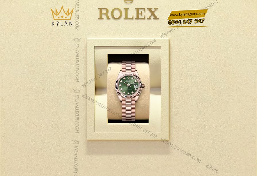 Rolex Lady-Datejust 279175 chế tác từ vàng Everose 18ct độc quyền, sắc hồng ấm áp bền đẹp theo thời gian, biểu tượng của Rolex Oyster