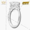 Nhẫn kim cương Oval vàng trắng nguyên khối Au750