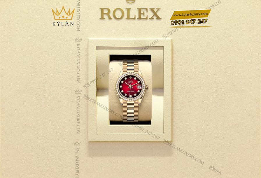 Kỳ Lân Luxury 3 55 Rolex Datejust m2782B88RR 31mm mặt số đỏ ombré