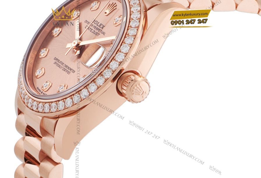 Kỳ Lân Luxury 3 59 Rolex Datejust m278285RBR 31mm mặt số màu hoa hồng 