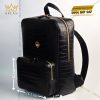 Balo da cá Alligator đen đính logo vương miện KY LAN
