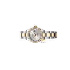 Rolex Lady-Datejust m279383RBR mặt số bạc nạm kim cương