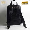 Balo da cá Alligator đen đính logo vương miện KY LAN 
