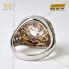 Nhẫn nam vàng trắng nguyên khối Au750 đính viên chủ 12ly