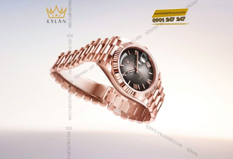 Rolex Day-Date 40 Oyster m228235 mặt số xám đen Ombré