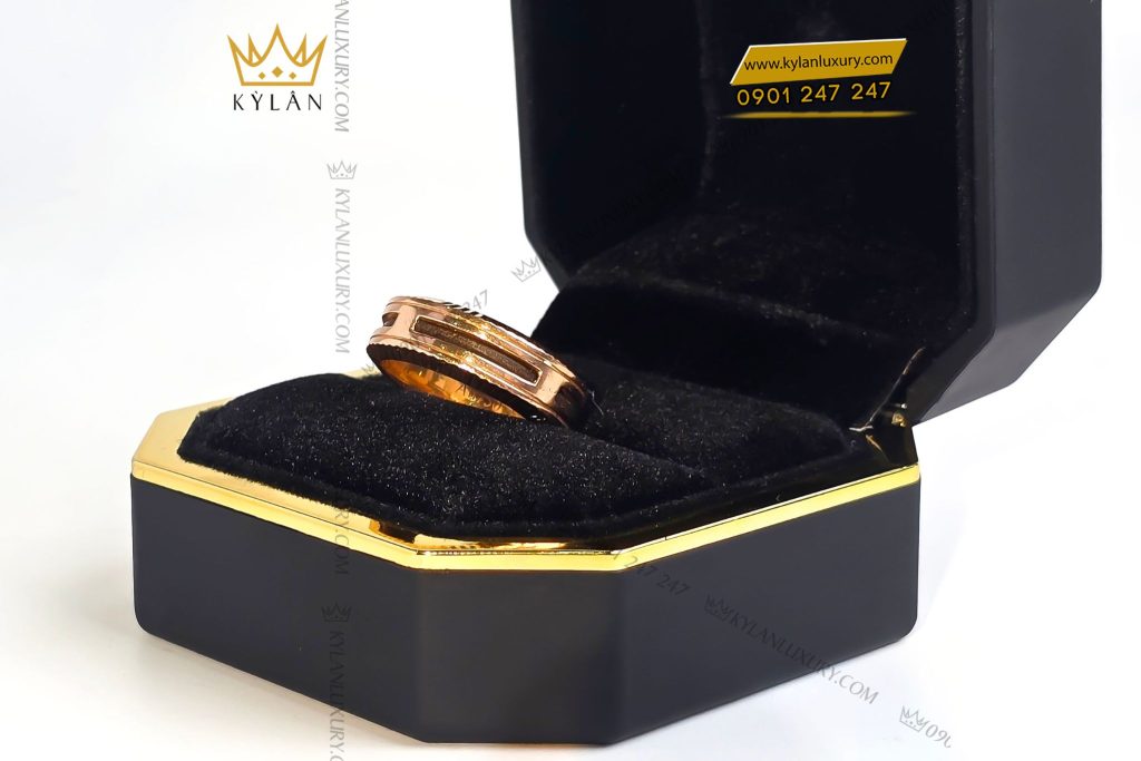 Kỳ Lân Luxury 4 21 Nhẫn nam Lông Voi vàng hồng nguyên khối Au750