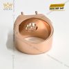 Vỏ nhẫn nam vàng hồng nguyên khối Au750 đính kim cương
