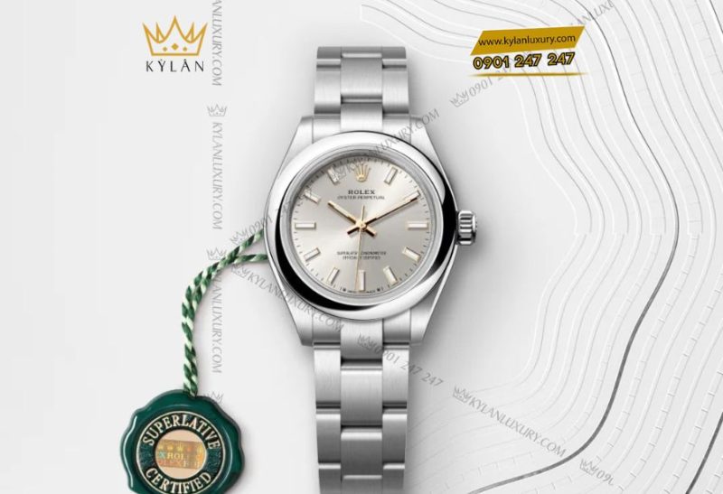 Rolex Oyster Perpetual m276200 28mm mặt số bạc tinh xảo