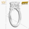 Nhẫn kim cương Oval vàng trắng nguyên khối Au750