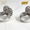 Nhẫn nữ kim cương vàng trắng nguyên khối Au750