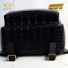 Balo da cá Alligator đen đính logo vương miện KY LAN