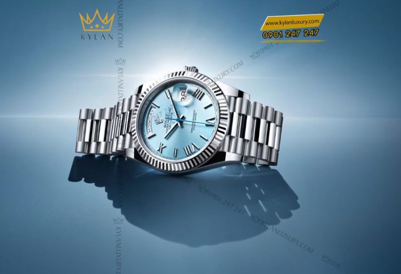 Rolex Day-Date m228236 40mm mặt số xanh băng giá