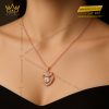 Dây chuyền Vương Miện Hoa Hồng vàng hồng Au750 đính kim cương