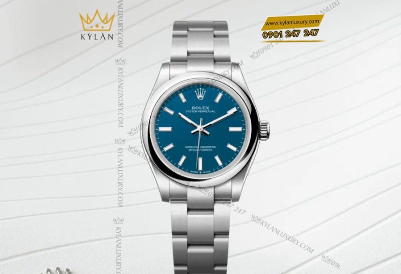 Rolex Oyster Perpetual m277200 31mm mặt số xanh biển tinh xảo