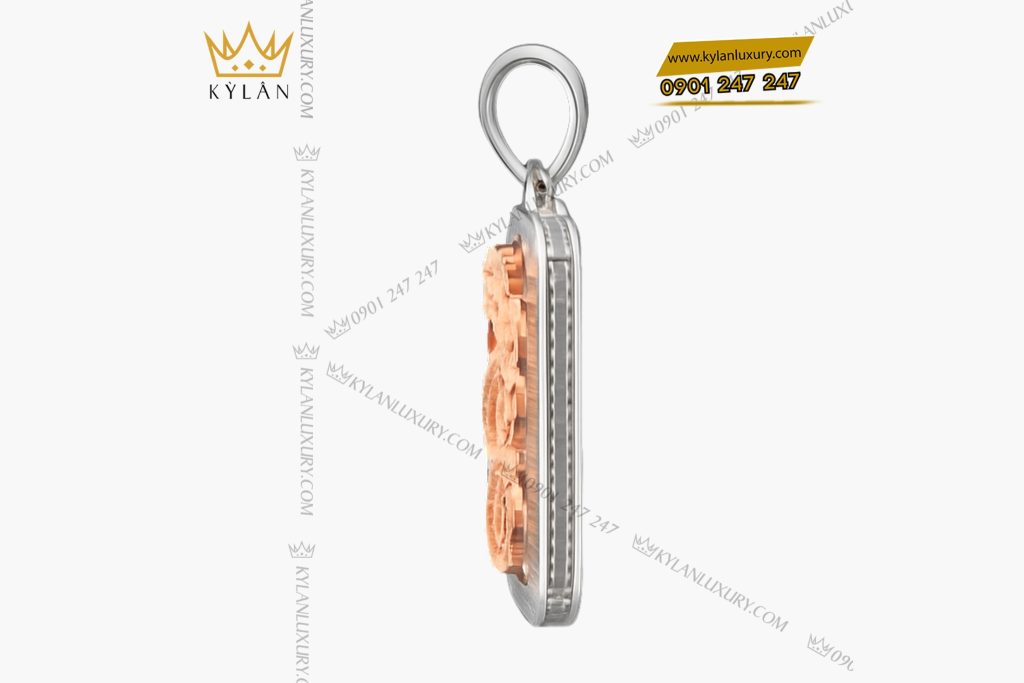 Dây chuyền Long Vượng vàng nguyên khối Au750 đính kim cương