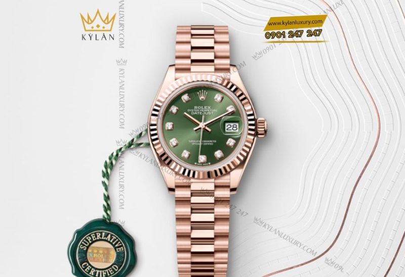 Rolex Lady-Datejust m279175 mặt số xanh ô-liu