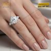 Nhẫn kim cương Oval vàng trắng nguyên khối Au750