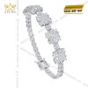 Lắc tay kim cương vàng trắng nguyên khối Au750