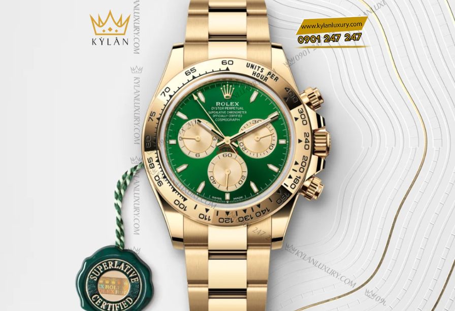 Kỳ Lân Luxury 5 9 Rolex Cosmograph Daytona Oyster m126508 mặt số xanh lá cây tươi